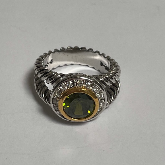 Green gem braided ring - Picture 2 of 4